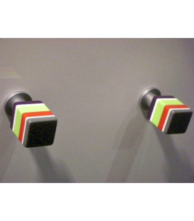 Bouton multicolor rectangulaire bout gris Bouton multicolor rectangulaire bout gris