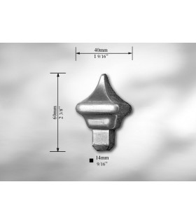 Pointe de lance pour carré de 14 mm Pointe de lance pour carré de 14 mm