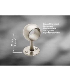 Support bombé inox ouvert ou borgne pour main courante 