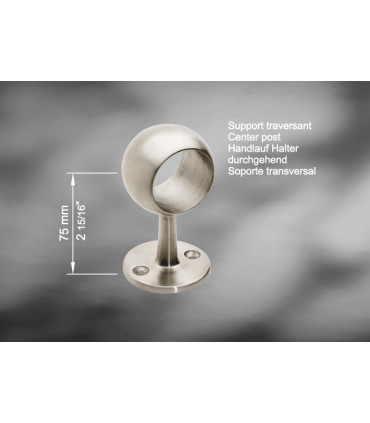 Support bombé inox ouvert ou borgne pour main courante 