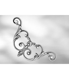 Elément décoratif simple face volutes 