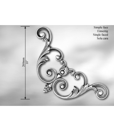 Elément décoratif simple face volutes 