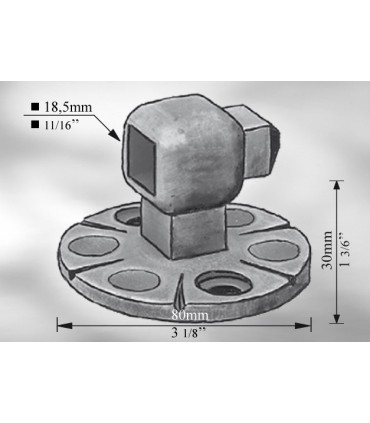 Platine pour traverses de 18 mm