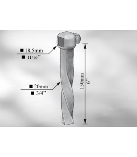 Patte de scellement pour traverses de 18 mm Patte de scellement pour traverses de 18 mm
