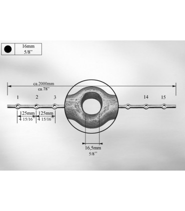 Traverses à trous renflés entraxe 125 mm