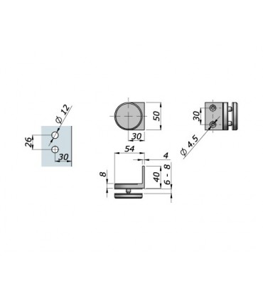 Fixation mur sur verre technique et verre