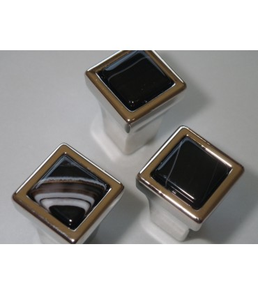 Bouton Pierre d'Onix dim.15 x 15 mm