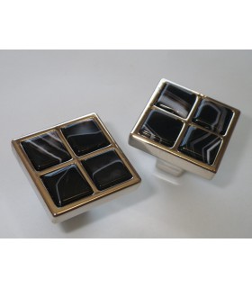 Bouton en Pierre d'Onix dim.27 x 27 mm Bouton en Pierre d'Onix dim.27 x 27 mm