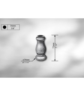 Manchon décoratif en fonte grise hauteur 72 mm Manchon décoratif en fonte grise hauteur 72 mm