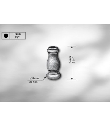Manchon décoratif en fonte grise hauteur 72 mm