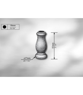 Manchon décoratif en fonte grise hauteur 83 mm Manchon décoratif en fonte grise hauteur 83 mm