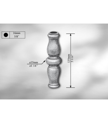 Manchon décoratif en fonte grise hauteur 20 mm