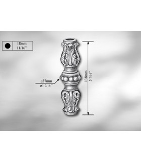 Manchon décoratif en fonte grise hauteur 138 mm Manchon décoratif en fonte grise hauteur 138 mm