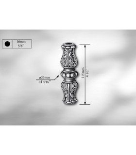 Manchon décoratif en fonte grise hauteur 115 mm Manchon décoratif en fonte grise hauteur 115 mm