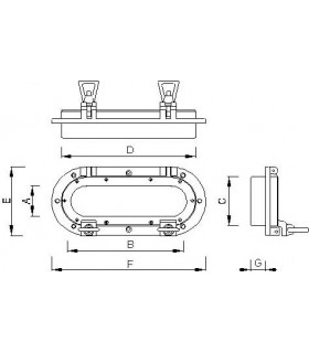 Hublot de cloison ovale