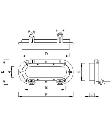 Hublot de cloison ovale