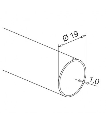Tube inox aisi 304 diamètre 19 mm