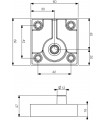 Pied de meuble hauteur 16 mm avec vérin oscillant