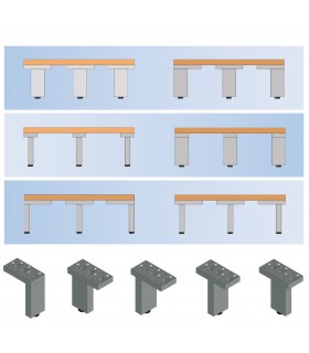 Pied de meuble Magique deux départs avec vérin