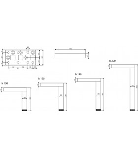 Pied de meuble Magique deux départs avec vérin