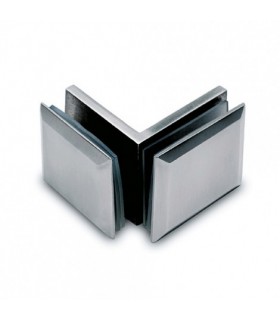 Fixation verre / verre 90° inox brossé Fixation verre / verre 90° inox brossé