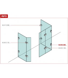 Fixation verre / verre 90° situation Fixation verre / verre 90° situation