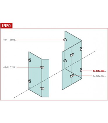 Fixation verre / verre 90° situation
