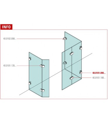 Fixation verre / verre à 90° situation