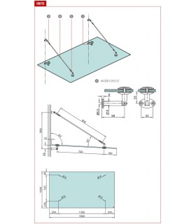 Support mur à verre pour auvent