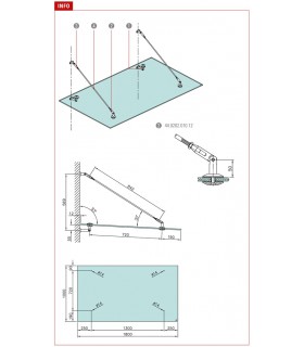 Support articulé d’auvent fixation verre