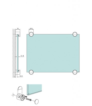 Fixation pour miroir Rondo