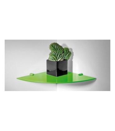 Tablette en verre pour angle de mur