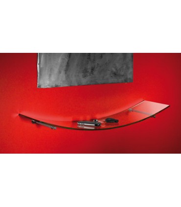 Tablette murale en verre transparent série Arco par Bolis Italia