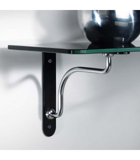 Support pour étagère en bois Palladio PM noir et chromé