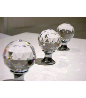 Poignée bouton boule crystal chromé brillant Poignée bouton boule crystal chromé brillant