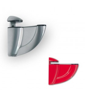 Support d'étagère Luna rouge et argent mat Support d'étagère Luna rouge et argent mat