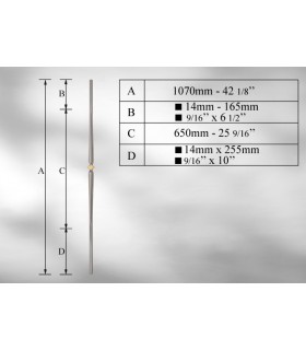 Balustre avec élément décoratif en Laiton massif Balustre avec élément décoratif en Laiton massif