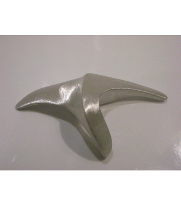 Poignée bouton métal argenté bird