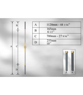 Balustre avec élément décoratif en Laiton-boule centrale (R) Balustre avec élément décoratif en Laiton-boule centrale (R)