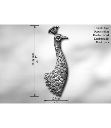 Elément décoratif double face "paon"