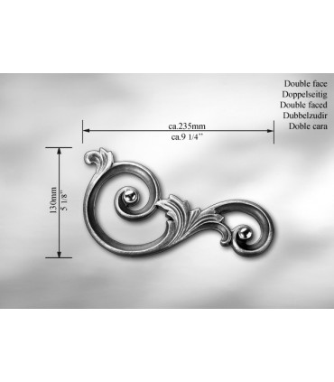 Elément décoratif double face "volute"