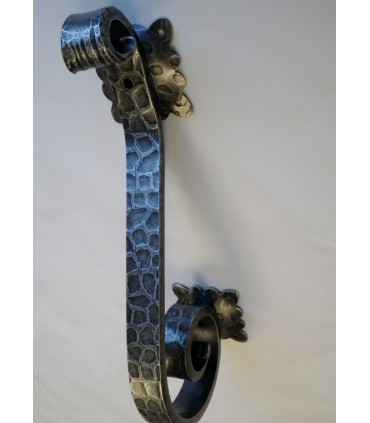 Poignée fixe sur platines fer forgé