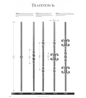 Balustre avec élément décoratif-double manchon et torsade