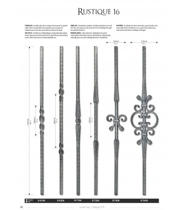 Balustre avec élément décoratif double feuille 