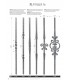 Balustre avec élément décoratif double feuille et volute