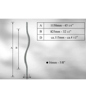 Balustre en fer rond Ø 16 mm Balustre en fer rond Ø 16 mm