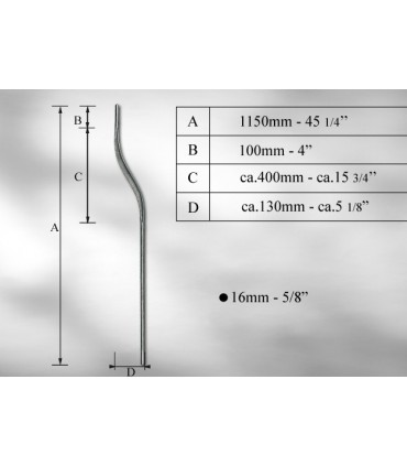 Balustre en fer rond Ø 16 mm