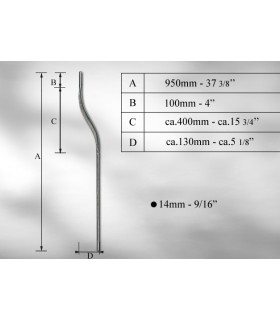 Balustre en fer rond Ø 14 mm Balustre en fer rond Ø 14 mm