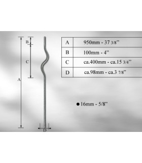Balustre en fer rond Ø 14 mm Balustre en fer rond Ø 14 mm