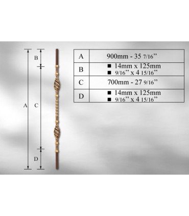 Balustre avec élément décoratif double torsade